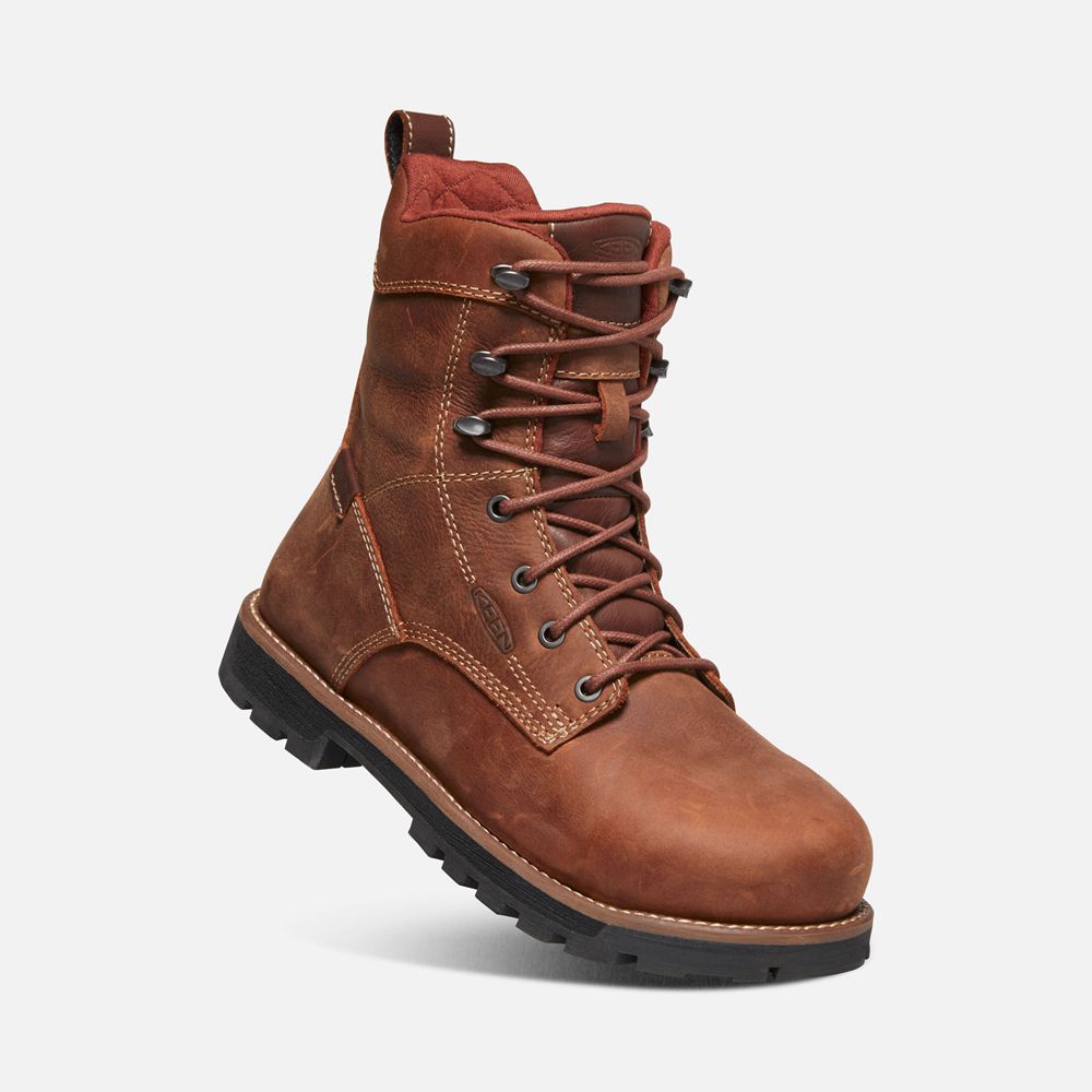 Keen Trekking Bot Kadın Kahverengi - Seattle 8\" Waterproof (Aluminum Toe) - Türkiye POZG12369